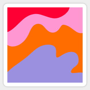 Abstract modern shapes pink, violet, red and orange Sticker